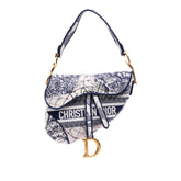 Canvas Embroidered Around the World Saddle Bag